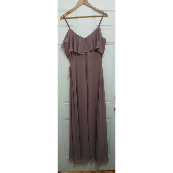 Birdy grey womens medium Jane long dress formal Evening Elegant mauve purple - Picture 5 of 9